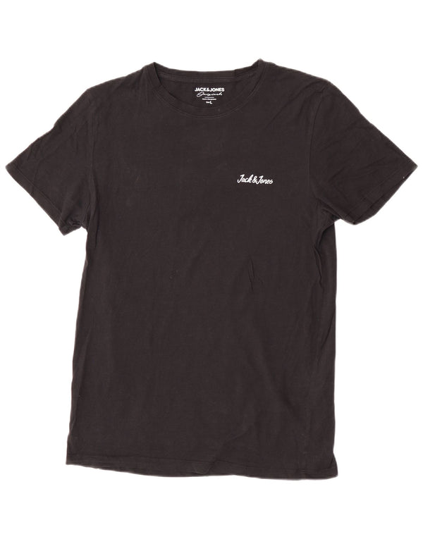 Jack & Jones Mens T-Shirt Top Large Black Cotton