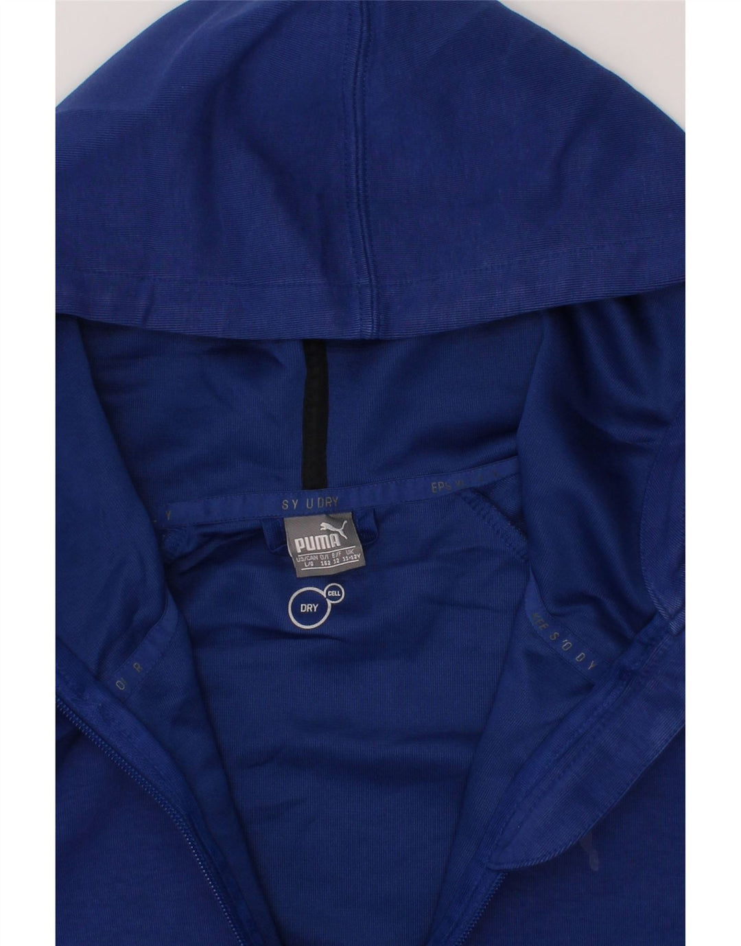 PUMA Boys Graphic Zip Hoodie Sweater 11-12 Years Blue Polyester Vintage Puma and Second-Hand Puma from Messina Hembry 