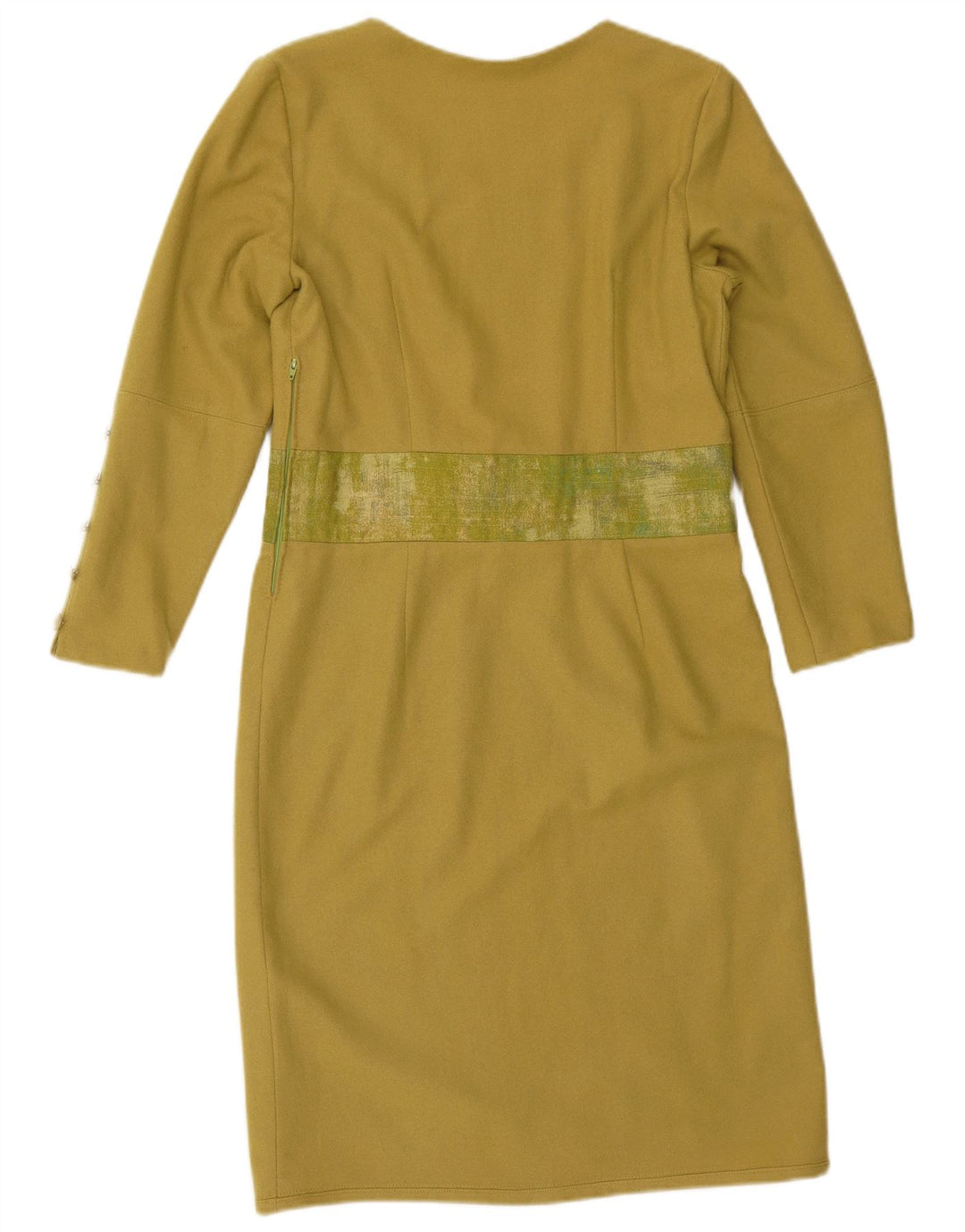 Vintage mujer manga larga cambio vestido Reino Unido 12 verde medio