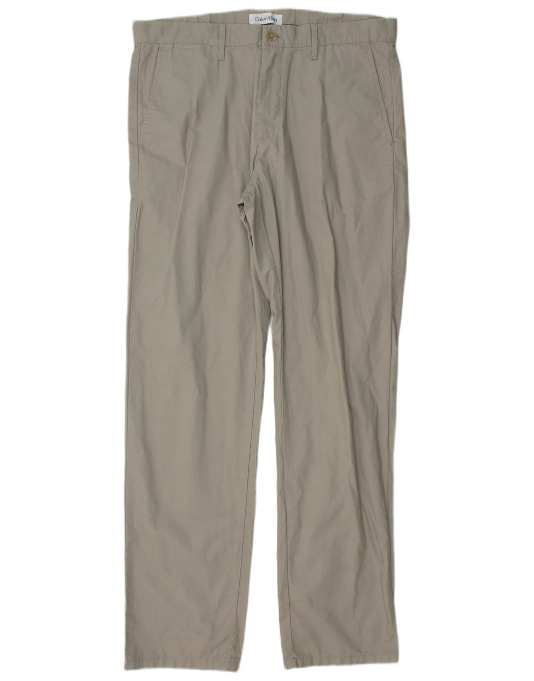 CALVIN KLEIN Pantalón chino recto para hombre W33 L32 Algodón gris