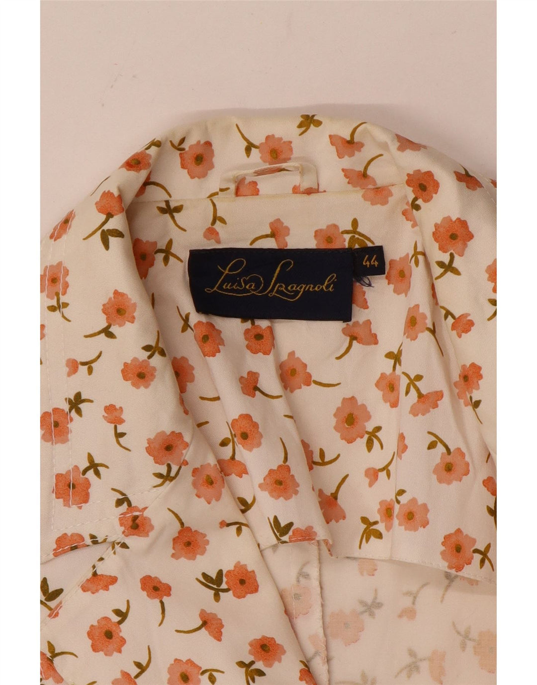 LUISA SPAGNOLI Chaqueta tipo blazer de 3 botones para mujer IT 44 Medium White Floral