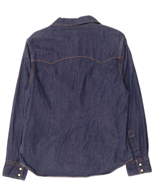 Camisa vaquera de corte regular y manga larga para mujer Lee UK 40 XL Algodón azul marino