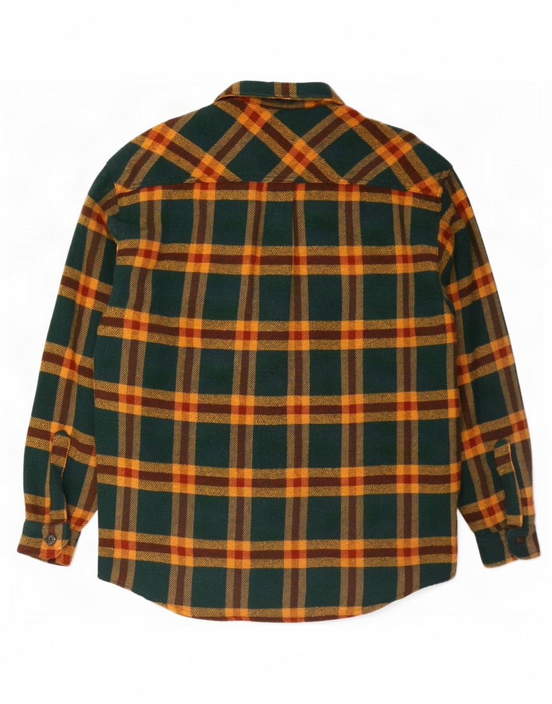 Roy Rogers Camisa de franela para hombre con cuadros verdes grandes