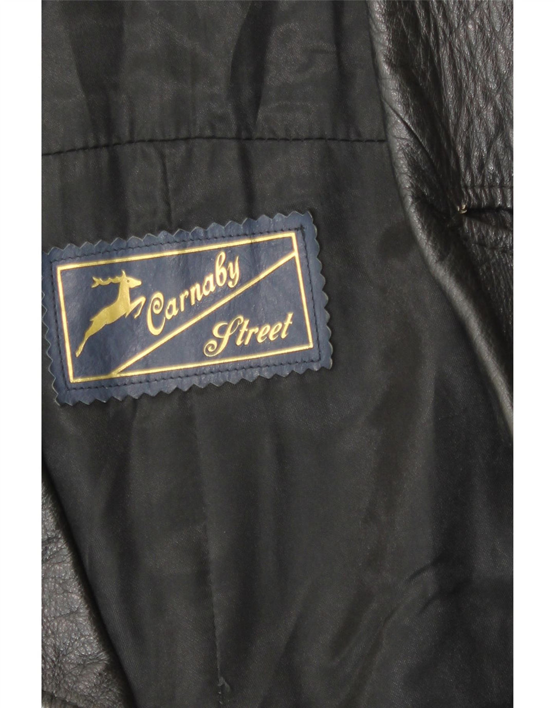 Carnaby Street Chaqueta de cuero con doble botonadura para hombre UK 38 Medium Black