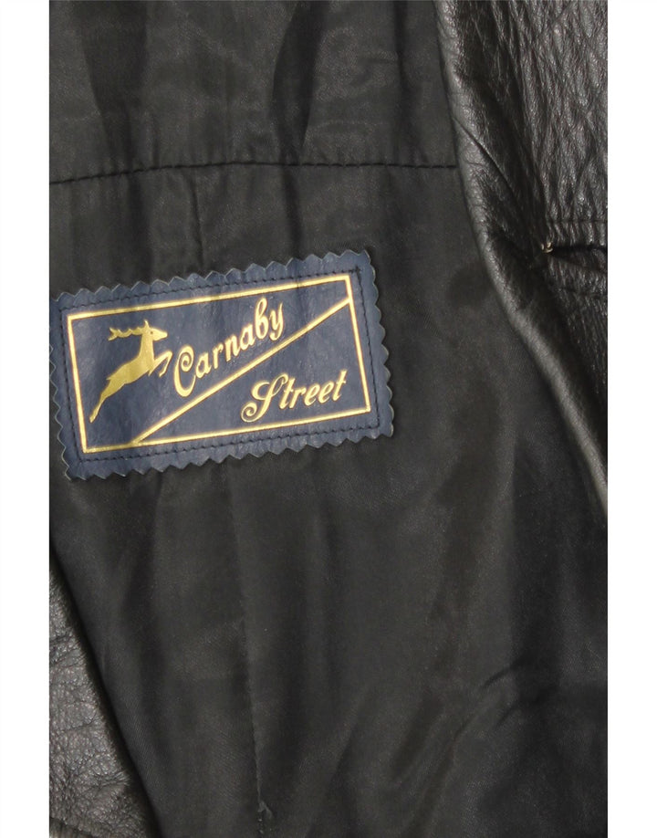 Carnaby Street Chaqueta de cuero con doble botonadura para hombre UK 38 Medium Black