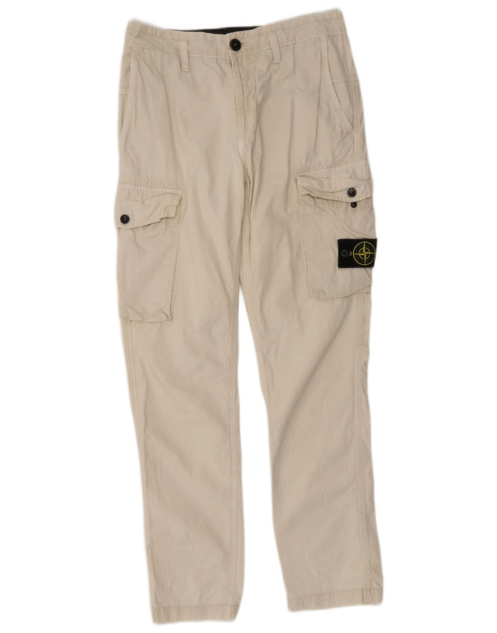 STONE ISLAND Pantalón cargo slim para hombre W29 L29 Algodón beige