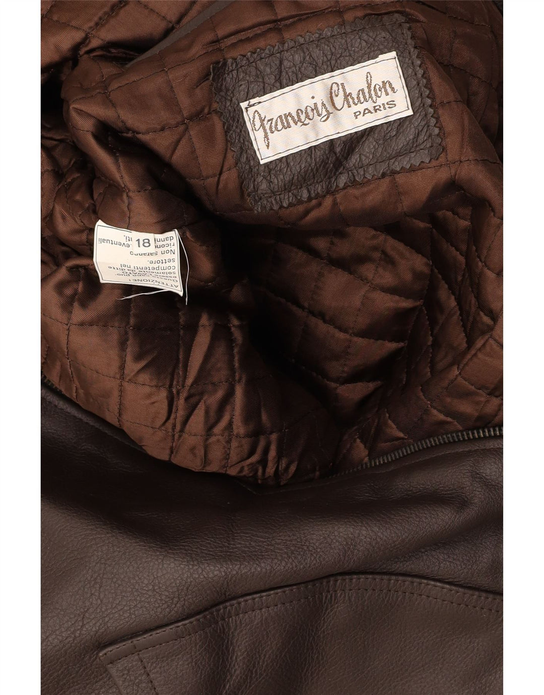 Abrigo de cuero VINTAGE para niños 15-16 años XL cuero marrón