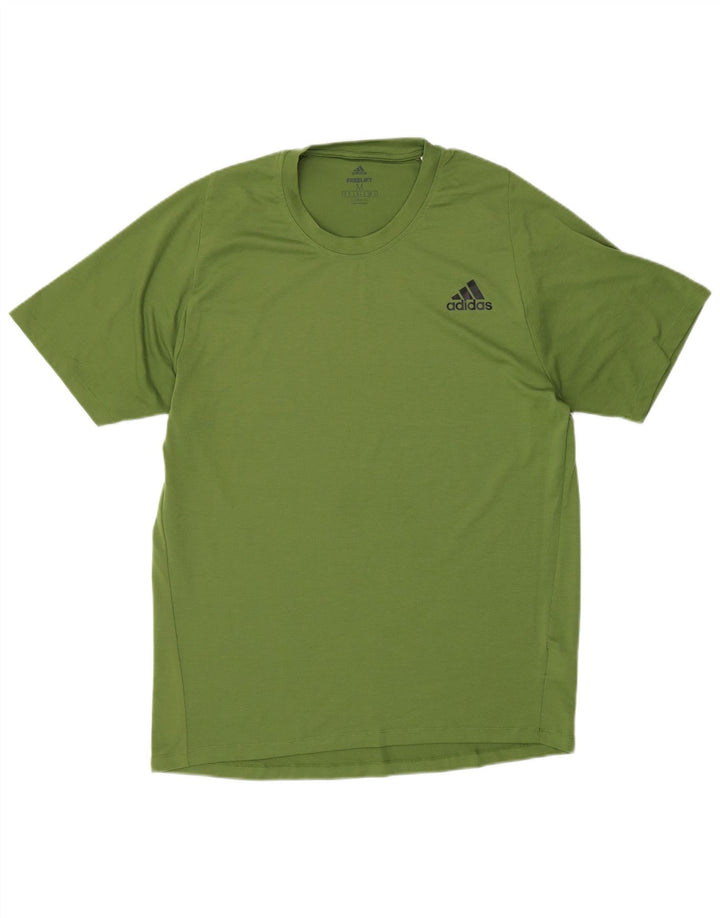 Adidas Hombre Climalite Camiseta Top Poliéster Verde Medio