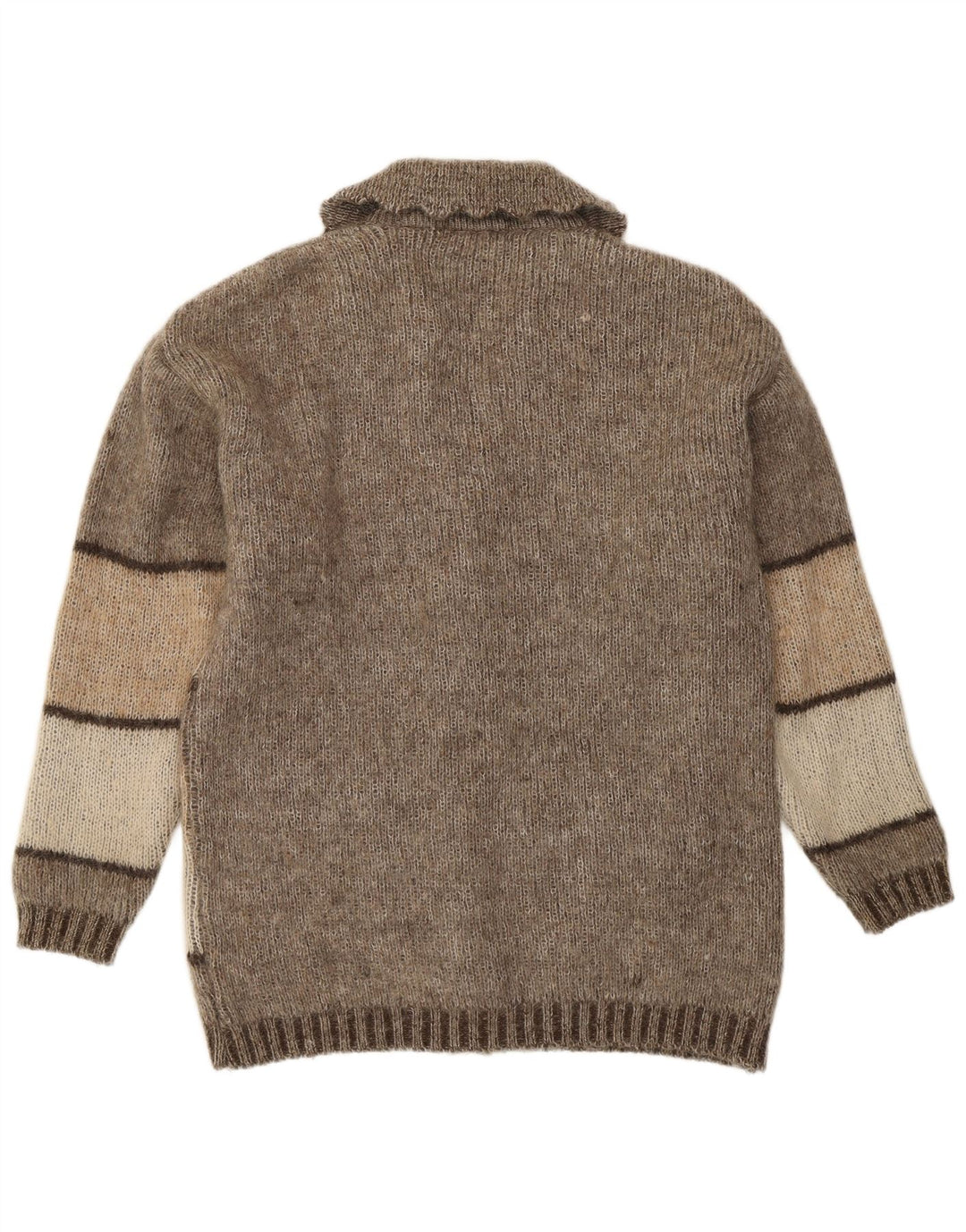 Vintage mujer Cardigan suéter IT 54 3XL gris geométrico