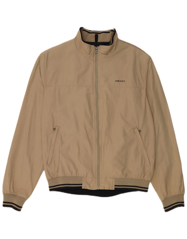 Geox Mens Respira Bomber Jacket UK 42 XL Algodón a rayas beige