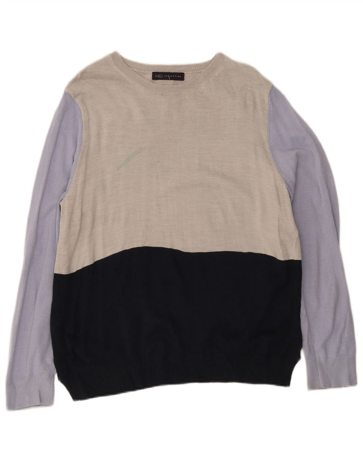 Marks & Spencer Jersey con Cuello Barco para Hombre XS Multicolor Colorblock