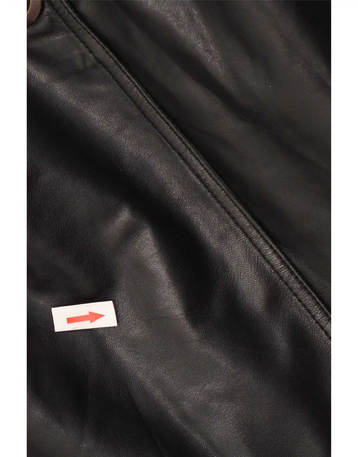 Diletta Lelli Abrigo de cuero para mujer IT 46 Grande Negro