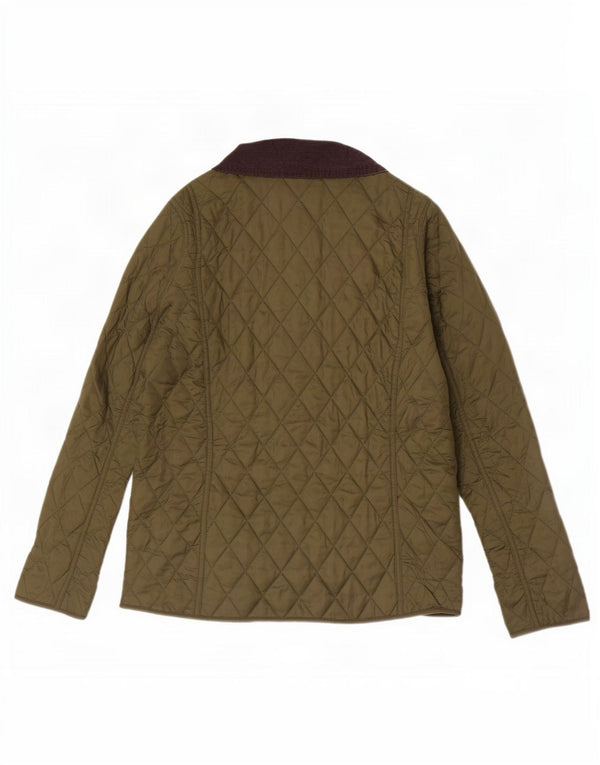 Barbour Chaqueta Acolchada Para Mujer UK 40 Grande Caqui Colorblock Poliamida
