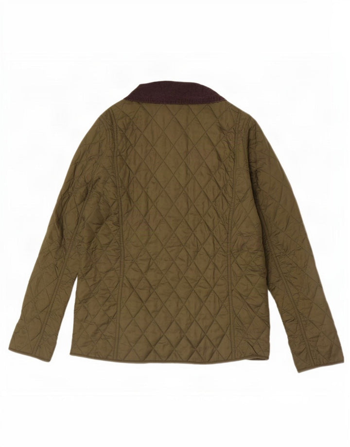 Barbour Chaqueta Acolchada Para Mujer UK 40 Grande Caqui Colorblock Poliamida