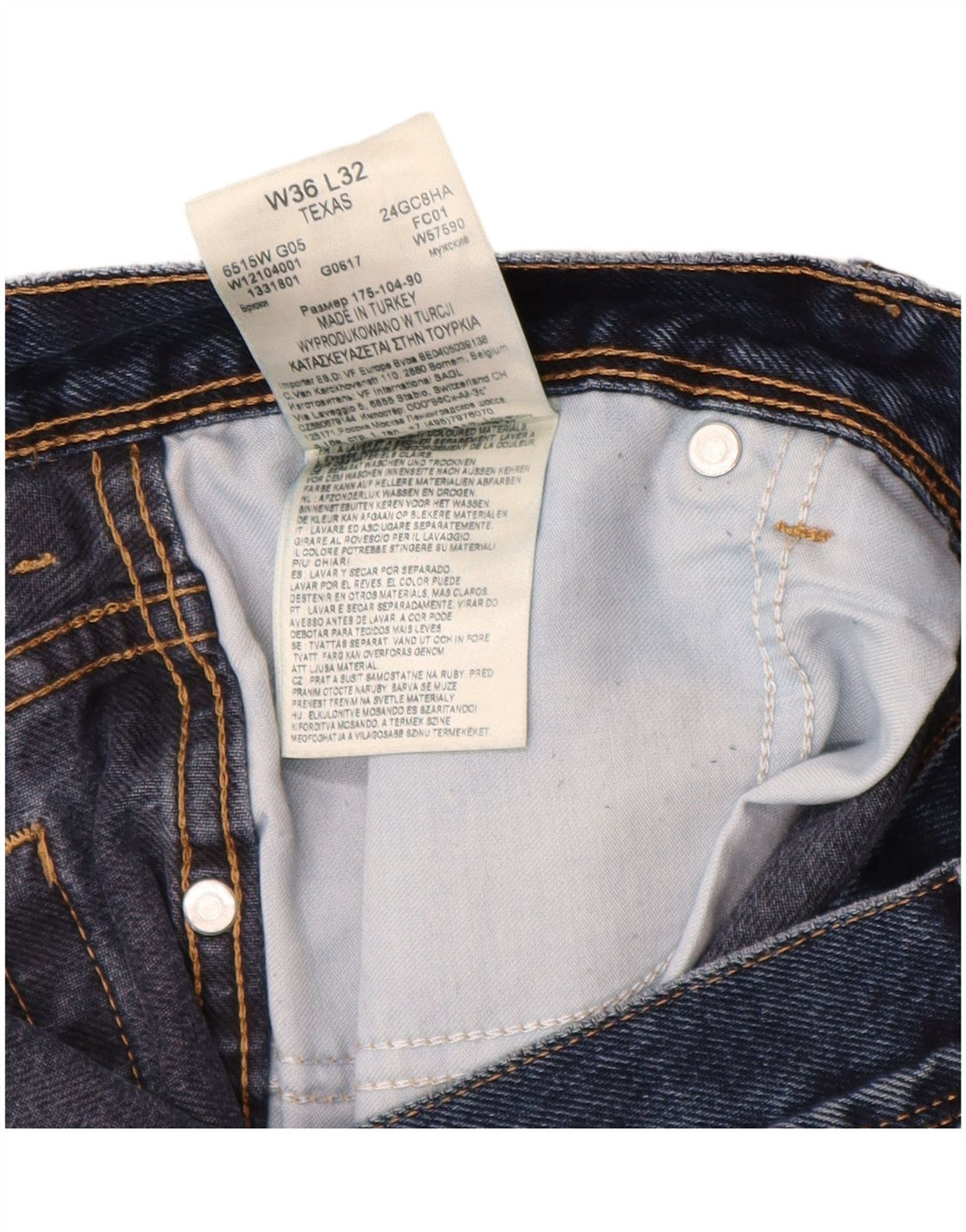 WRANGLER Vaqueros rectos Texas para hombre W36 L32 Algodón azul marino