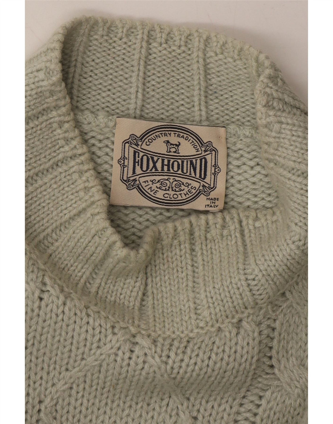 FOXHOUND Mens Graphic Turtle Neck Jumper Sweater XL Green Vintage Foxhound and Second-Hand Foxhound from Messina Hembry 