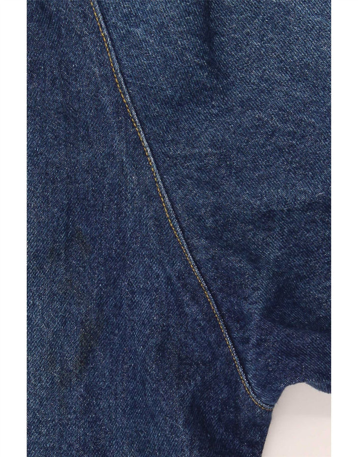 Vintage mujer oversize 2 botones denim Blazer chaqueta Reino Unido 18 XL azul