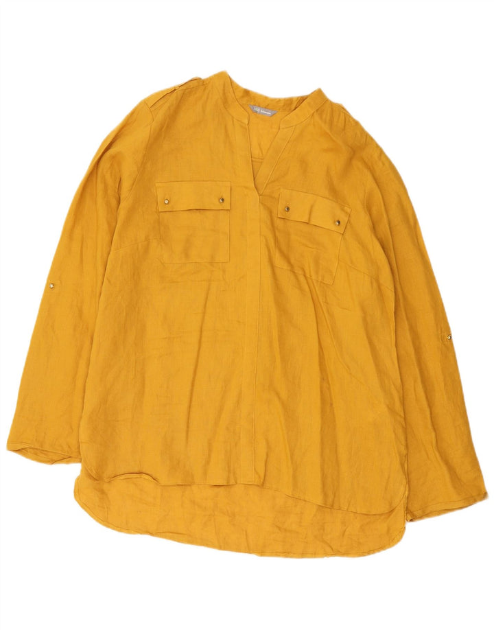 Marks & Spencer Blusa para Mujer Top UK 40 Grande Lino Amarillo