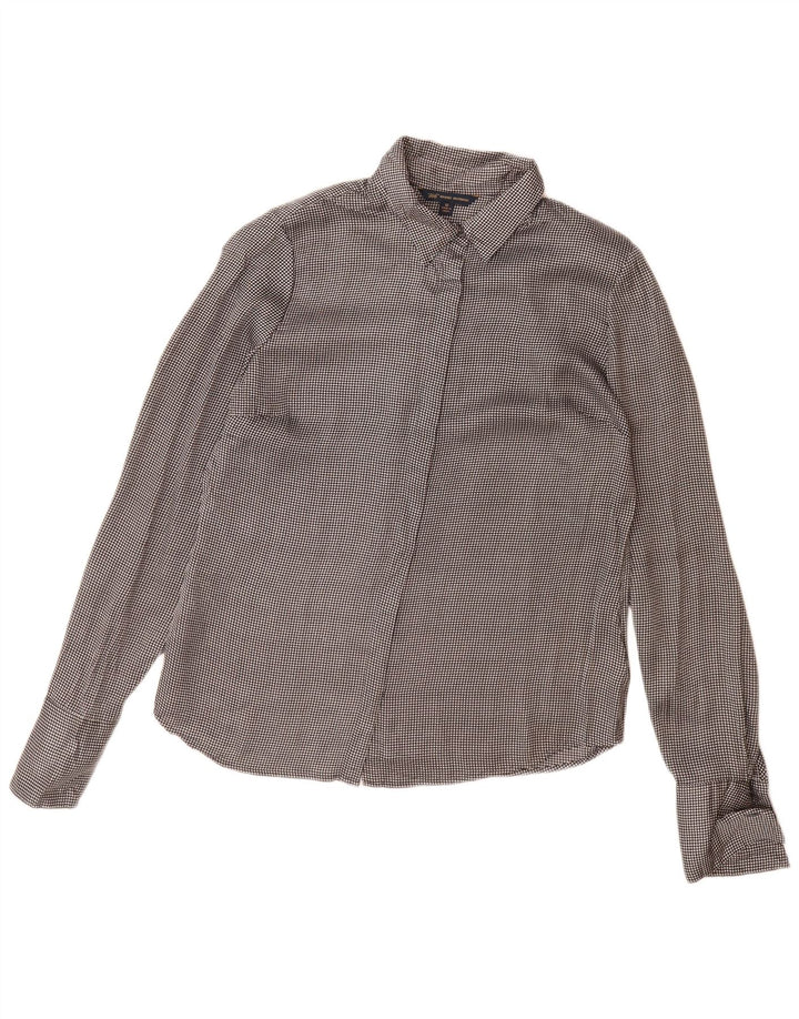 Brooks Brothers Blusa 346 para mujer US 12 Grande Gris Poliéster