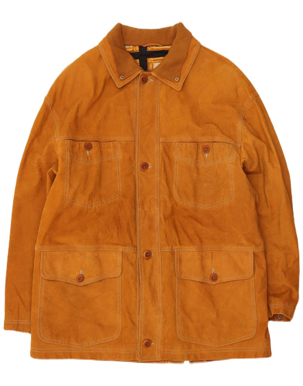 Lavorazione Artigiana Chaqueta de ante para hombre IT 50 Large Cuero beige
