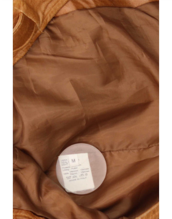 Vintage chaqueta de cuero para hombre Reino Unido 38 cuero marrón medio