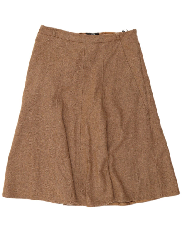 Marks & Spencer Falda acampanada para mujer UK 14 Large W32 Beige Lana nueva