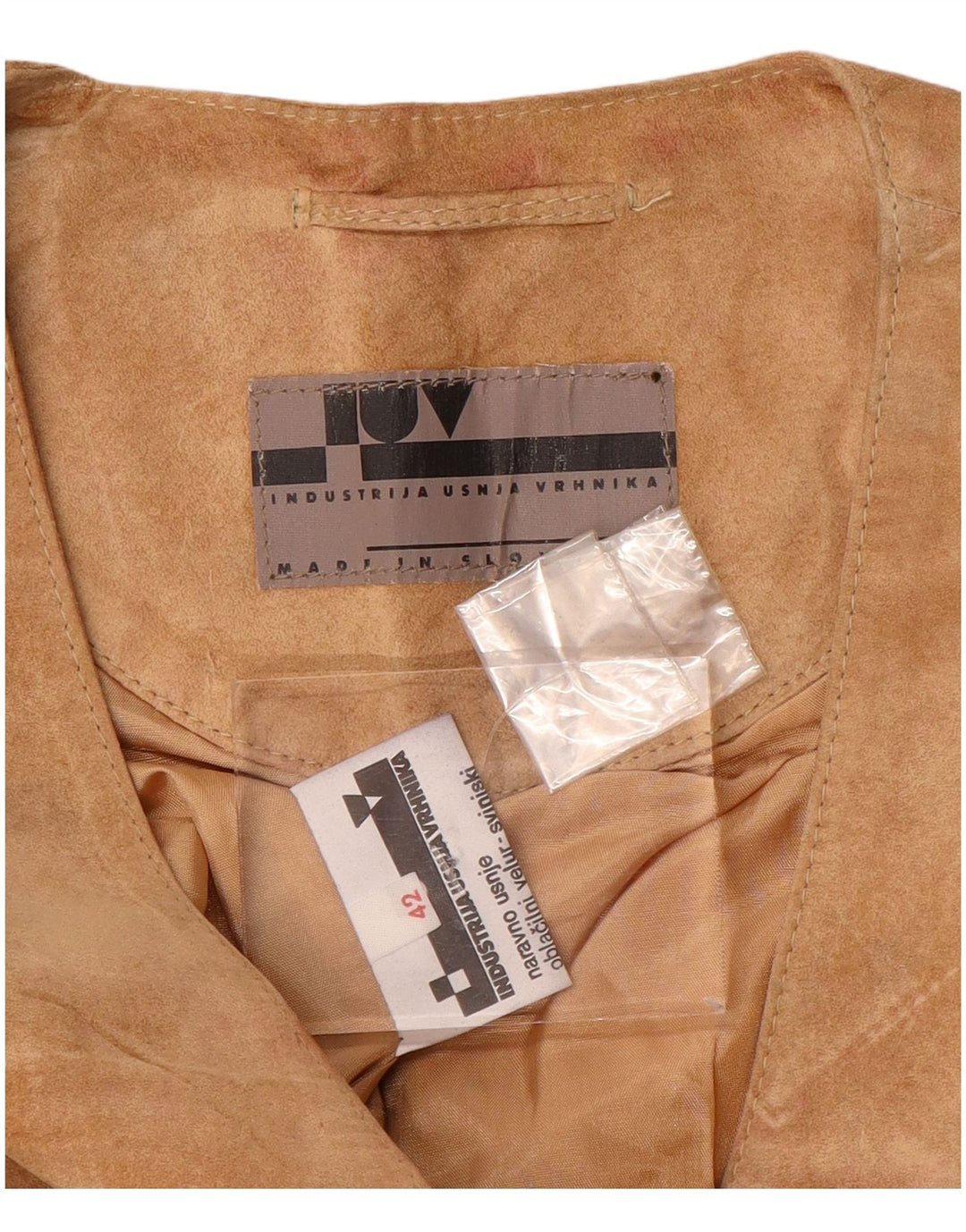 Chaleco de ante vintage para mujer IT 42 cuero marrón medio