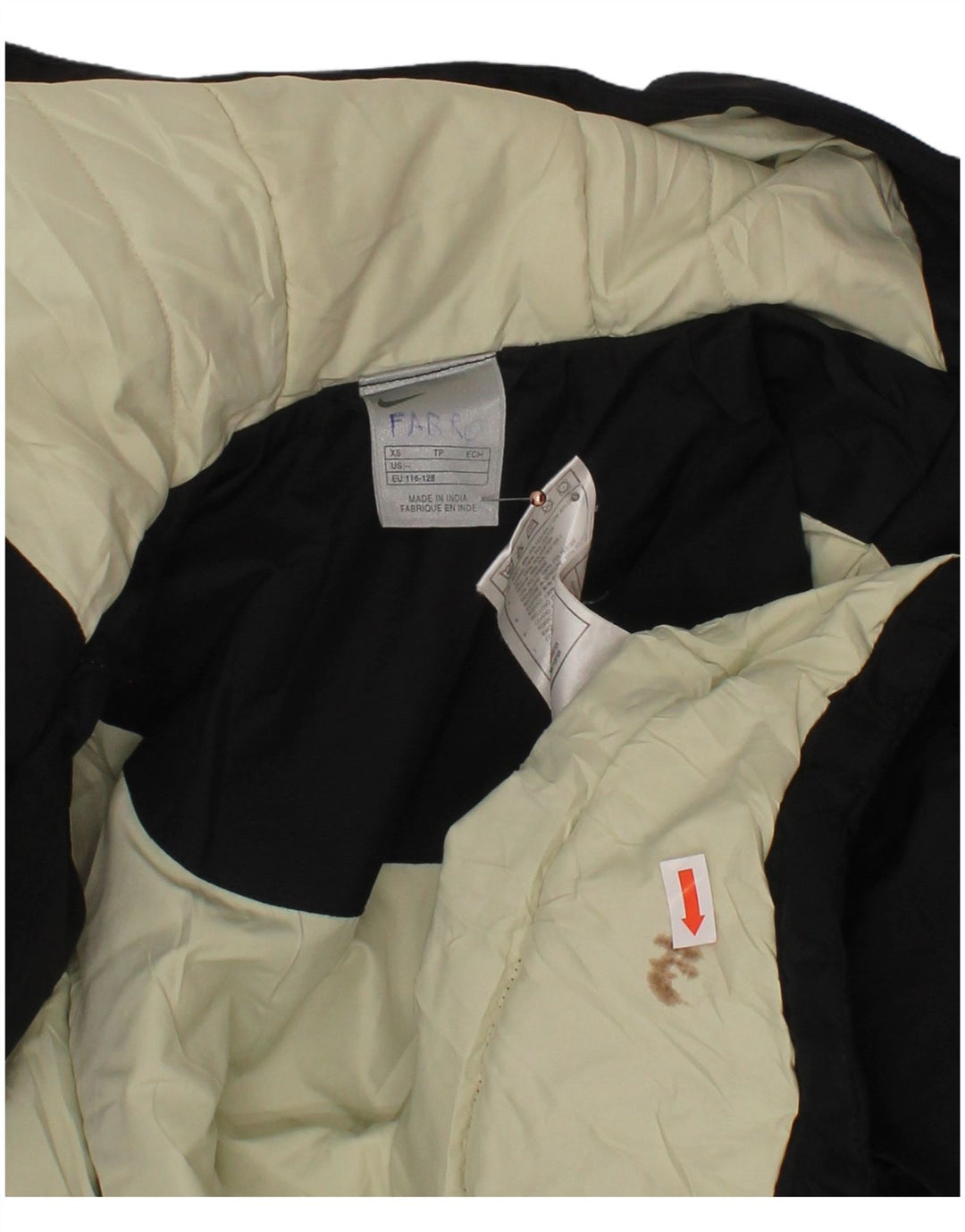 NIKE Chaqueta acolchada con capucha para niño 6-7 años XS Negro Poliéster