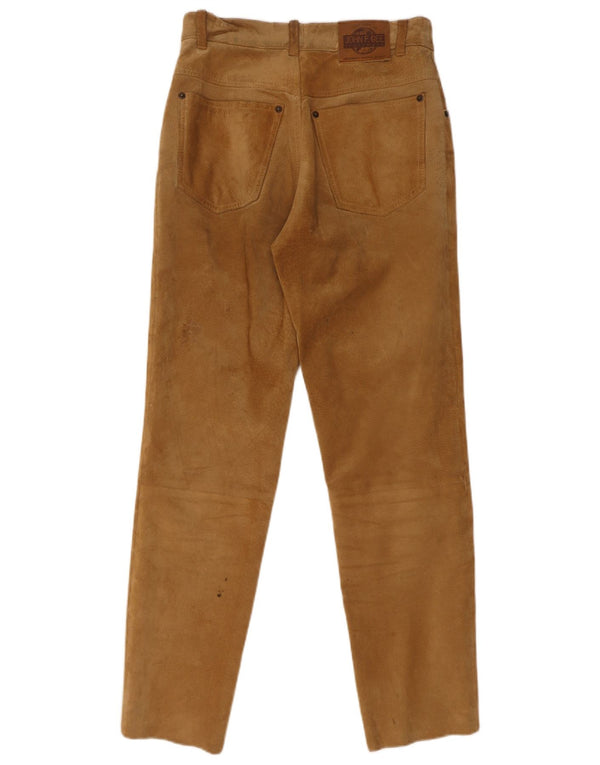 John F Gee - Pantalones ajustados de ante para mujer IT 42 Medium W28 L28 Beige