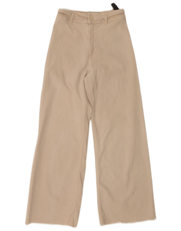 Zara Mujer The Marine Pantalones Casuales De Pierna Ancha EU 36 XS W26 L29 Beige
