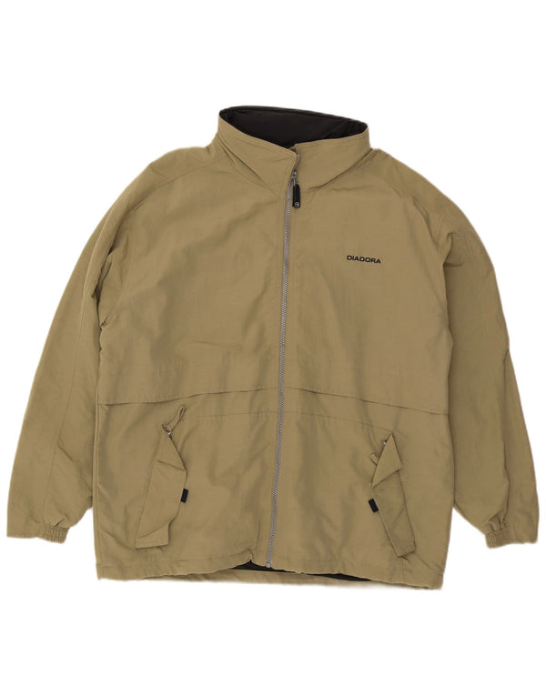 Diadora Chaqueta impermeable con capucha para hombre UK 40 Large Caqui Poliamida