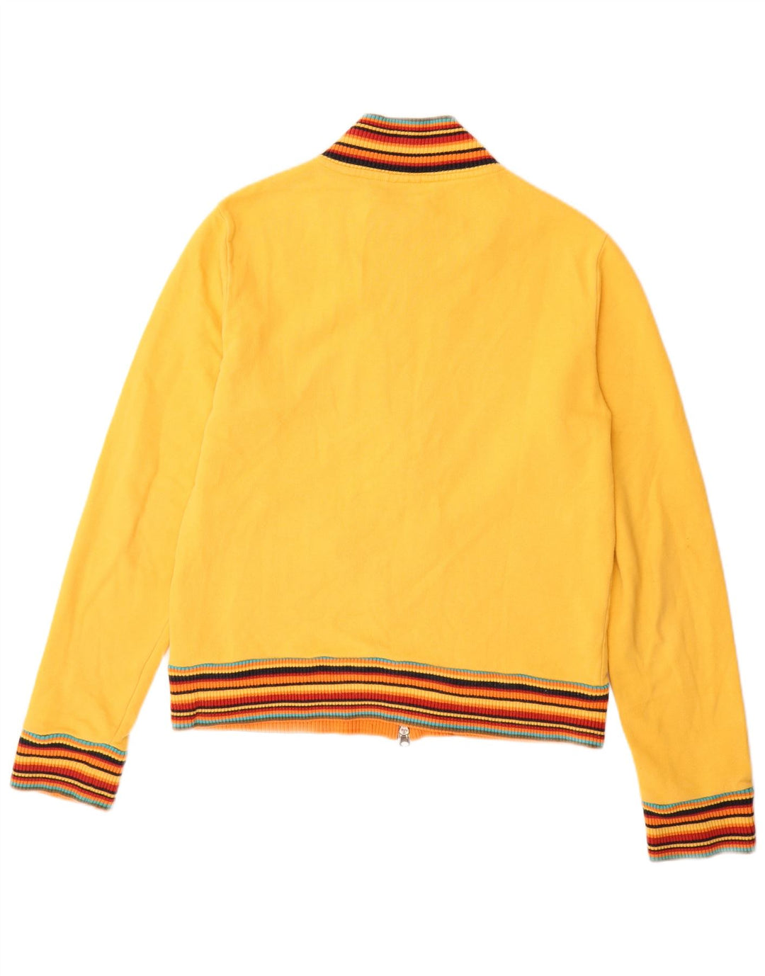 WOOLRICH Chaqueta superior de chándal gráfico para mujer UK 40 Grande Algodón amarillo