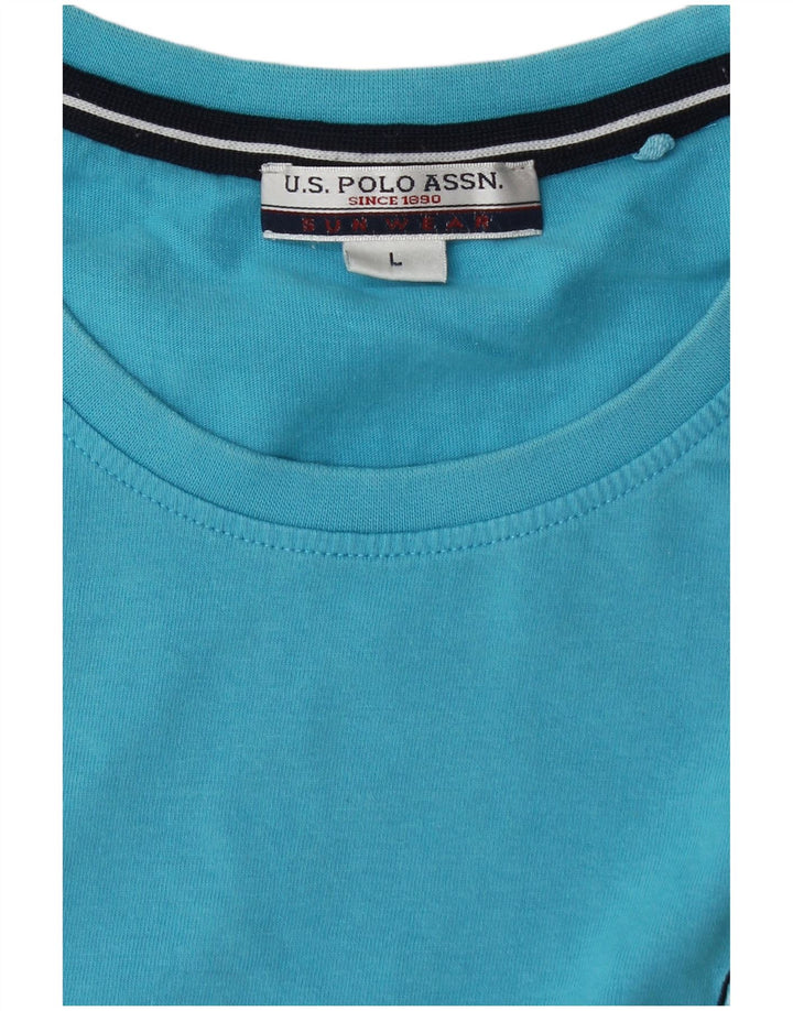 Asociación de Polo de EE. UU. Camiseta para hombre Top grande azul