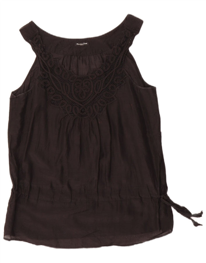 MASSIMO DUTTI Blusa Sin Mangas Mujer UK 40 XL Algodón Negro
