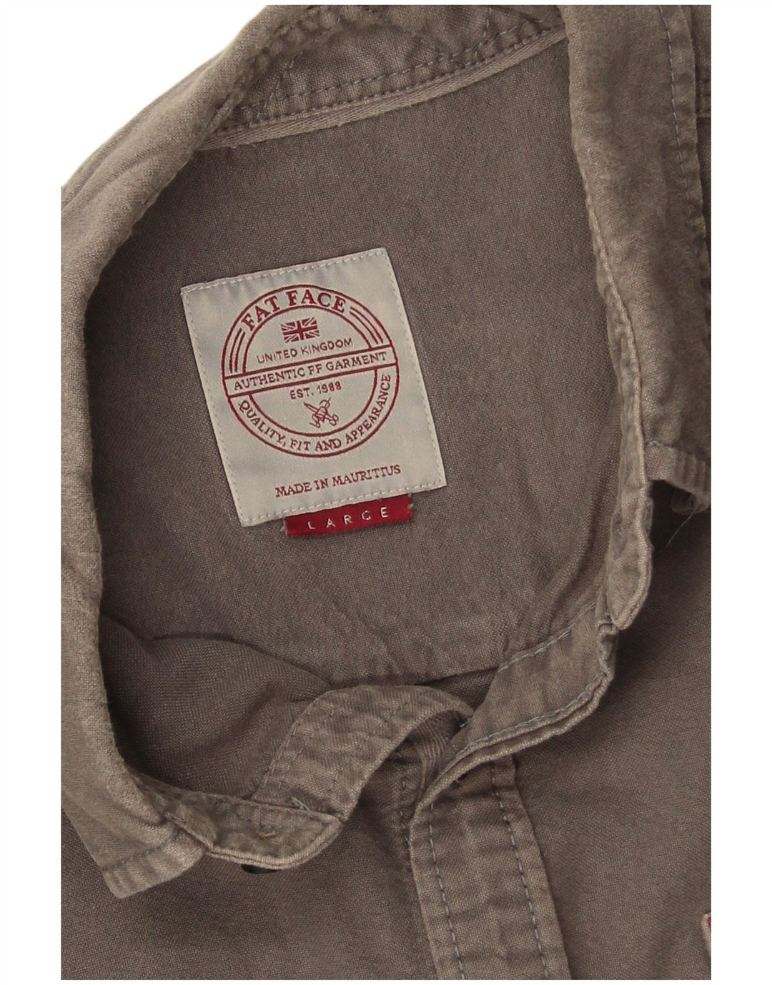 Camisa para hombre Fat Face Grande Gris Algodón