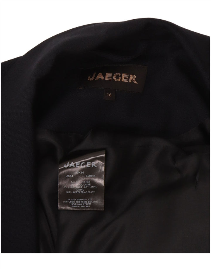Jaeger Chaqueta tipo blazer larga sin mangas para mujer UK 46 Large Azul marino