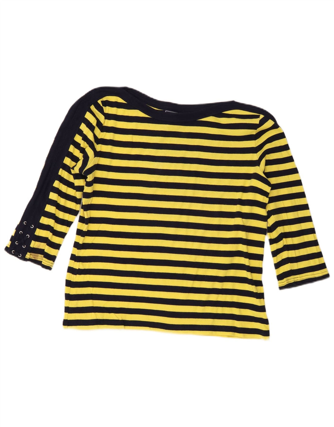 Chaps Womens Classics Top manga 3/4 UK 46 Grande Algodón a rayas amarillas