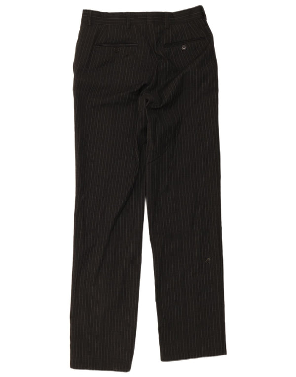 Zara Pantalón de traje recto para hombre EU 40 Medium W31 L34 Lana a rayas negras