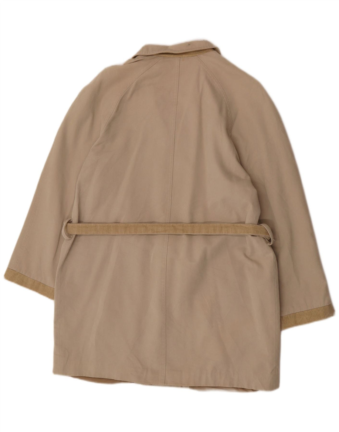 Vintage mujer doble pecho abrigo Reino Unido 14 grande beige