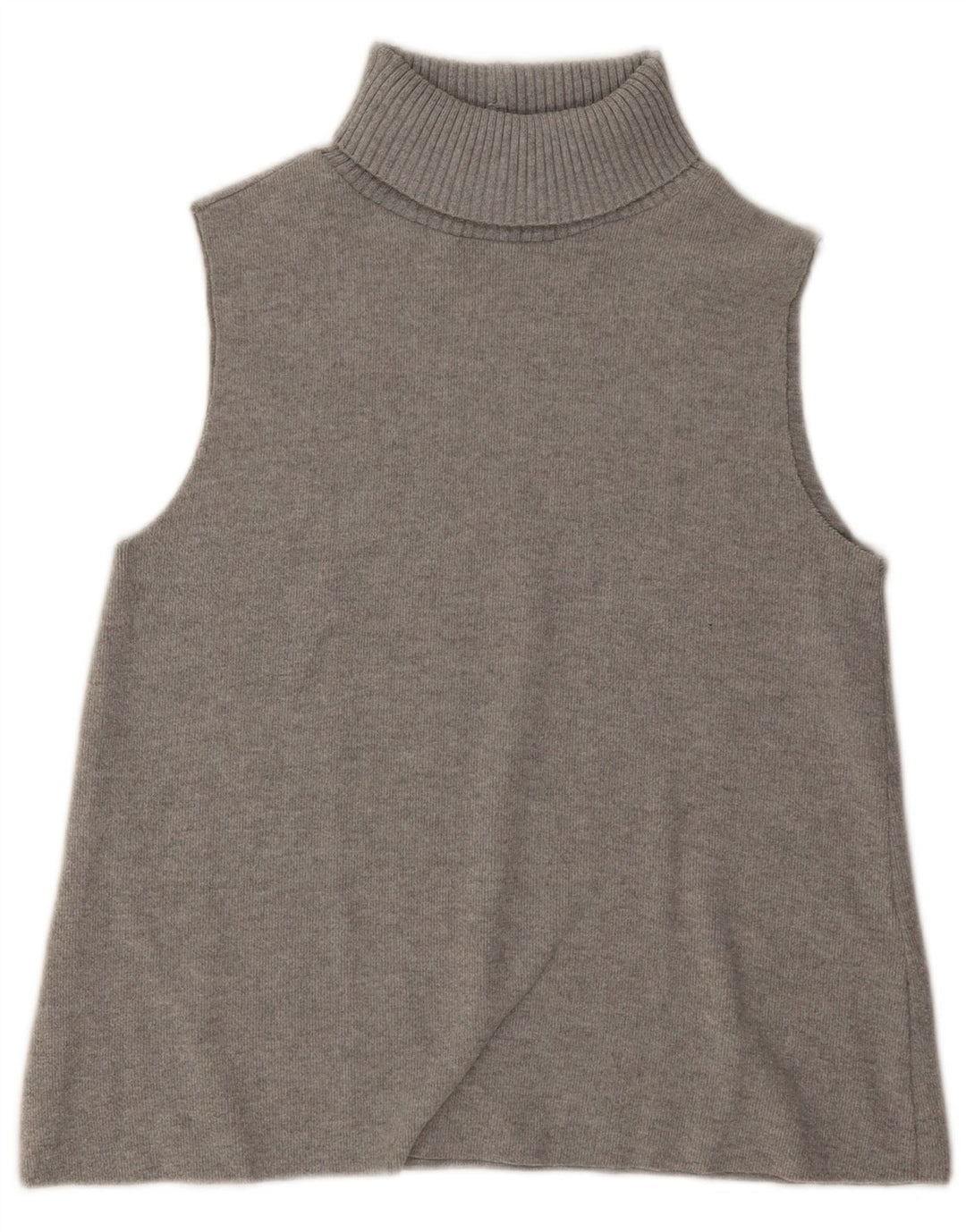 Zara Top sin mangas con cuello vuelto para mujer UK 44 Poliéster gris medio