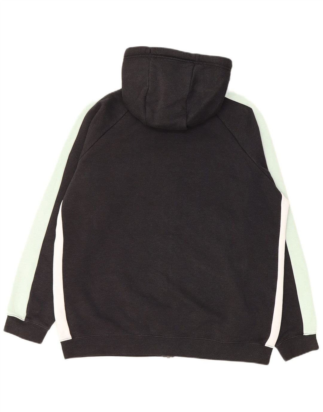 NIKE Sudadera con capucha y cremallera para hombre, talla grande, algodón negro con bloques de color