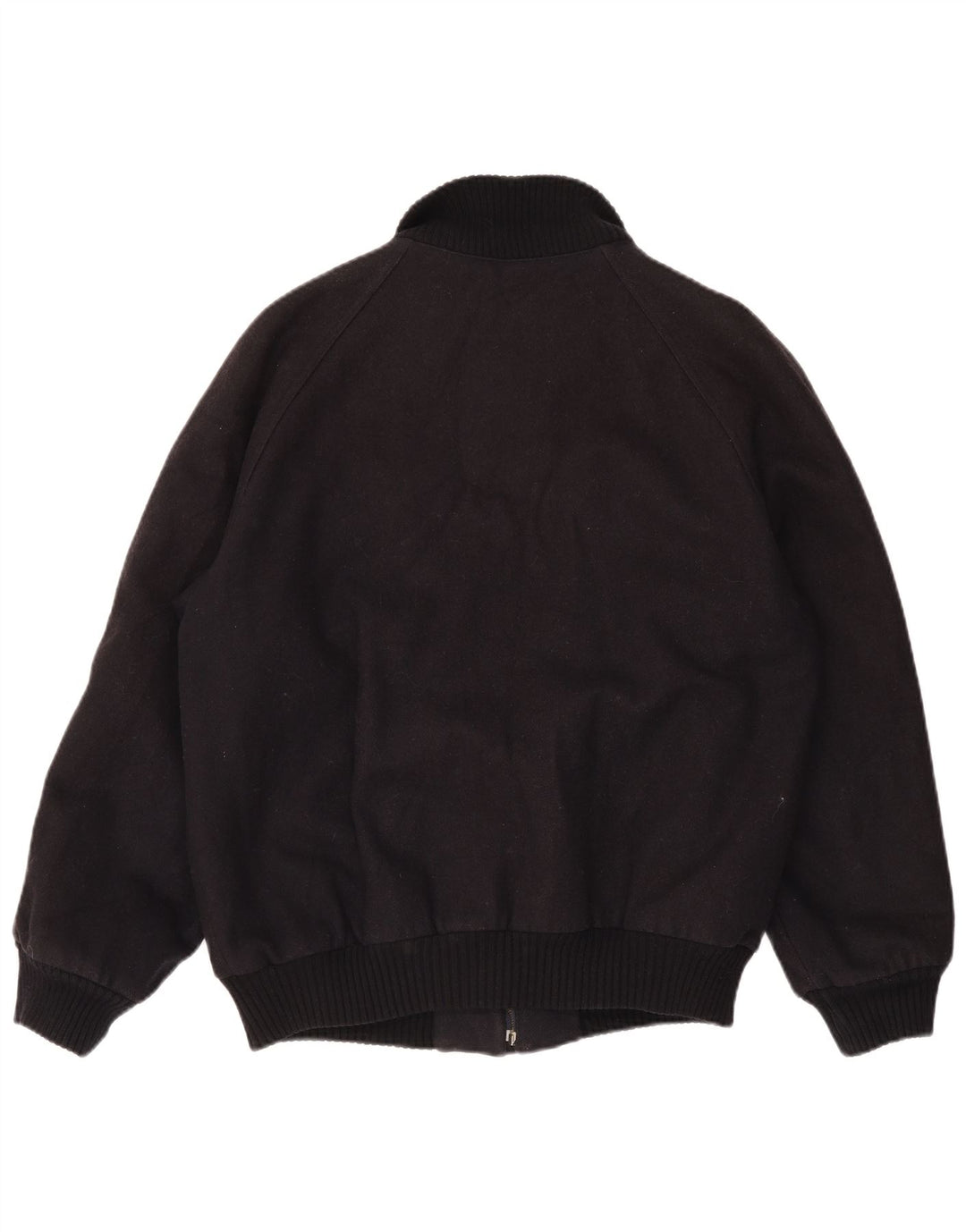 Vintage hombres bomber cortavientos chaqueta IT 52 XL lana negra