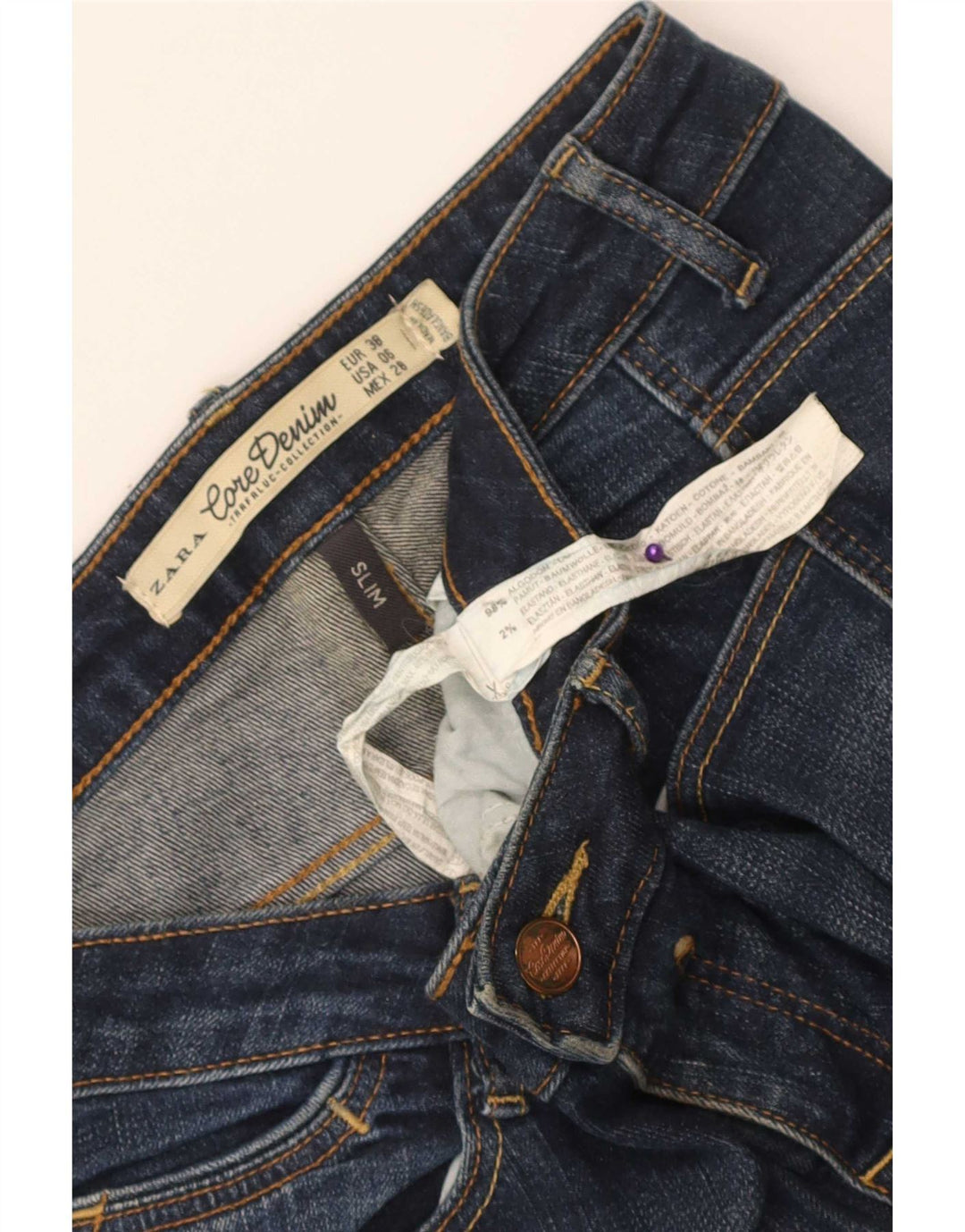 Zara Jeans Slim para Mujer EU 38 Small W28 L32 Algodón Azul