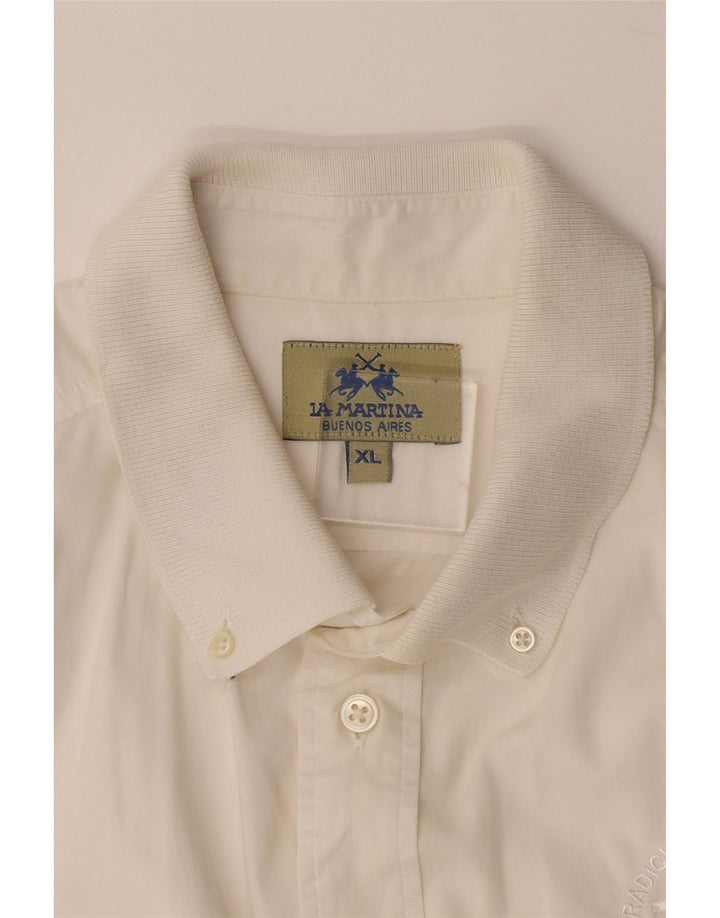 LA MARTINA Camisa tipo jersey de manga corta Buenos Aires para hombre XL Blanco