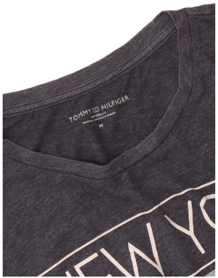 Tommy Hilfiger Hombre Camiseta Gráfica Top Gris Medio