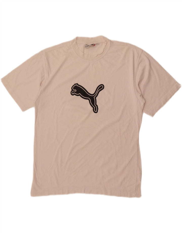 Puma Camiseta gráfica para hombre Top Medium White Cotton