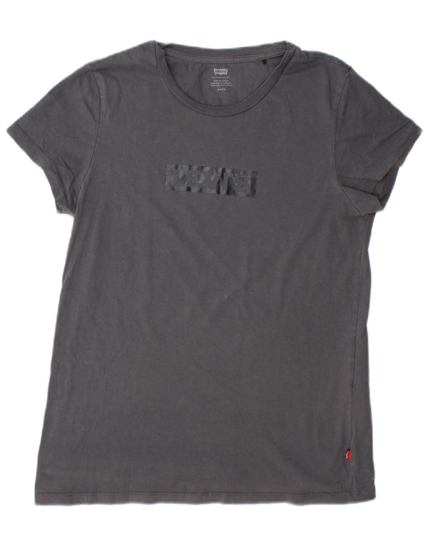 Levi's Camiseta gráfica para mujer Top UK 10 Small Grey Cotton