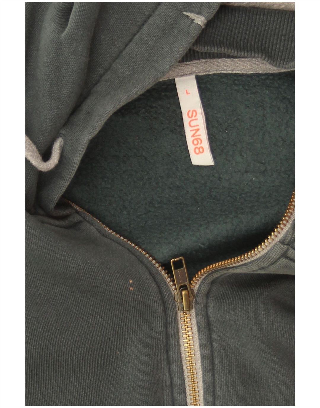 Sun68 - Sudadera con capucha y cremallera para hombre, talla grande, algodón verde