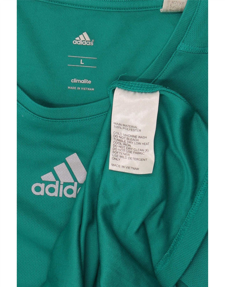Adidas Mens Climalite Camiseta Top Grande Turquesa Poliéster