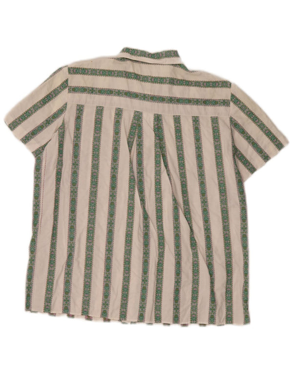 Vintage mujer camisa de manga corta Reino Unido 16 rayas blancas grandes
